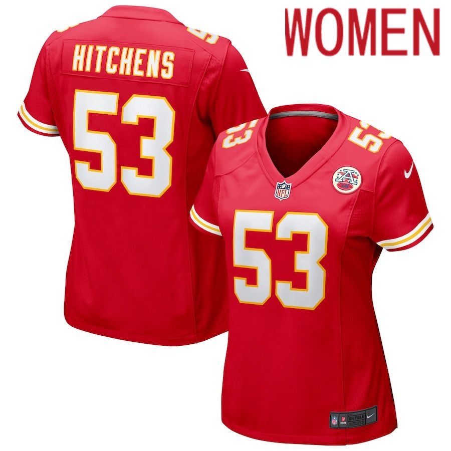 Women Kansas City Chiefs #53 Anthony Hitchens Nike Red Game NFL Jersey->women nfl jersey->Women Jersey